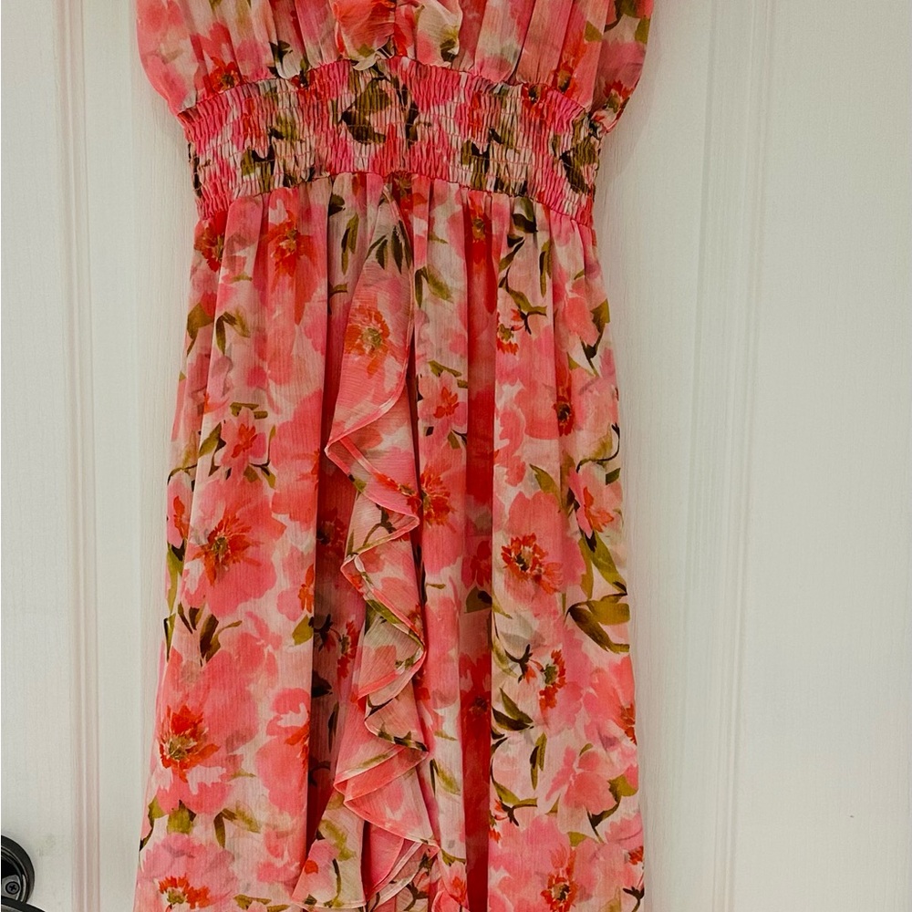 Misa Los Angeles Coral Floral Maxi Dress